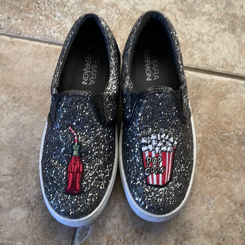 Chiara Ferragni size 6 Glitter Popcorn & Soda Slip-on Sneaker